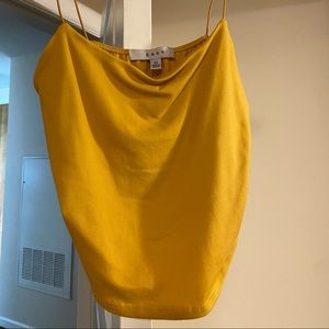 cropped mustard tank top